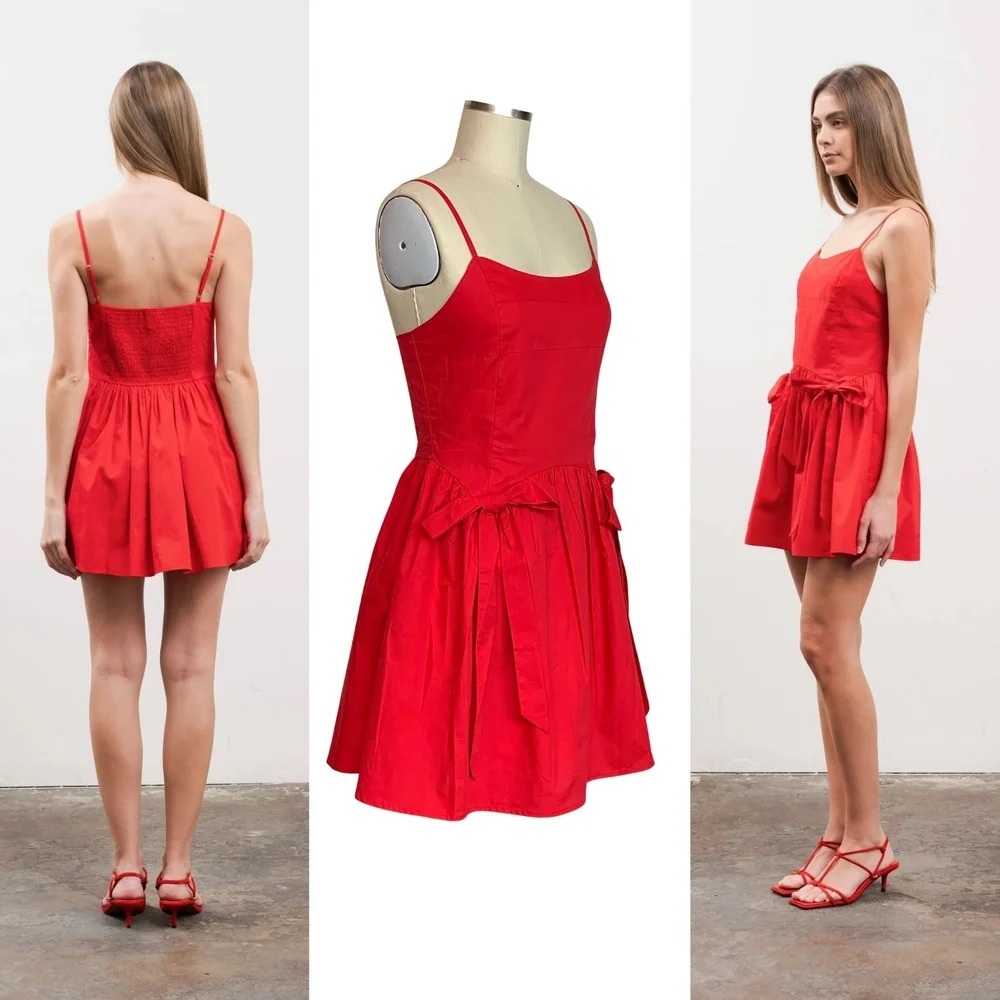 Moon River Vibrant Red Mini Dress